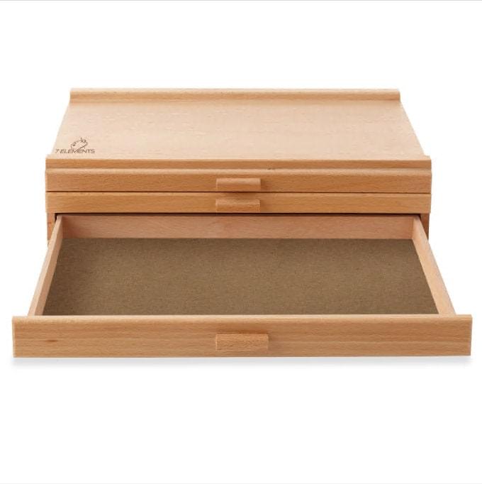 Wooden Multi-Drawer Art Supply Storage Box – Organizer for Pastels, Pencils, Brushes & Drawing Tools – 3, 4, 6, 10 or 12 Drawers