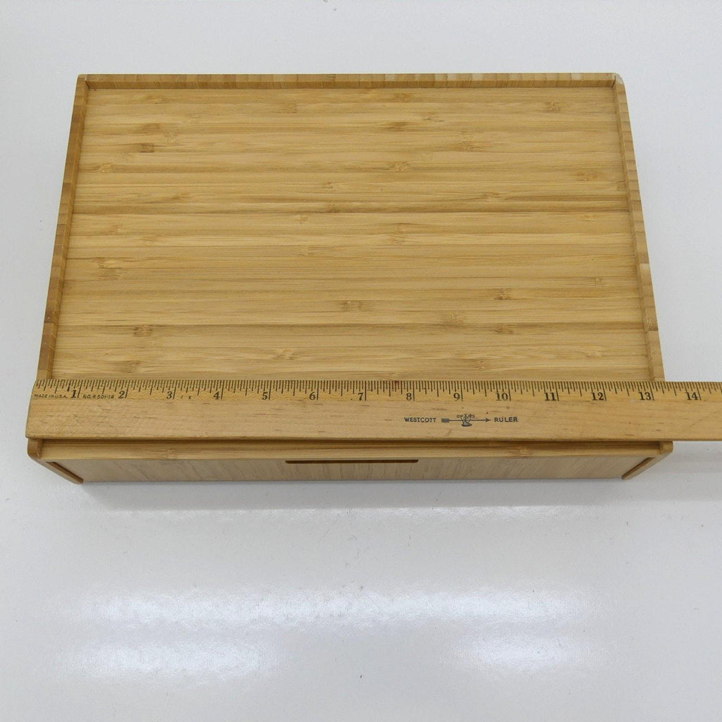Set of 2 Bamboo Monitor Stands with Pull-Out Storage Drawers – Stackable Desktop Organizer